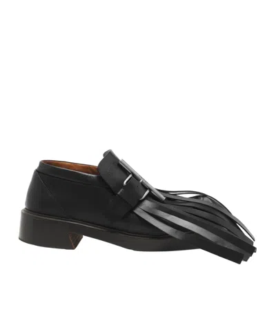 Alexander Mcqueen Cross-bar Tassel Loafers In Black