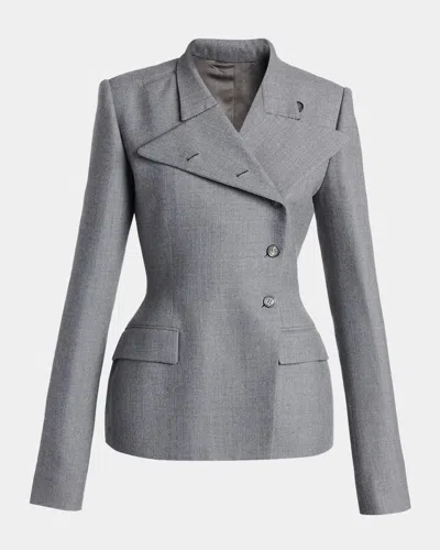 Alexander Mcqueen Cross Lapel Structured Wool Jacket In Black
