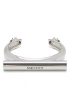 Alexander Mcqueen Crossbar Cuff Bracelet In Palladium