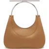 Alexander Mcqueen Crossbar Leather Handbag In Pecan/silver