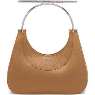 Alexander Mcqueen Crossbar Leather Handbag In Pecan/silver
