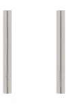 Alexander Mcqueen Mcqueen Crossbar Linear Drop Earrings In Palladium