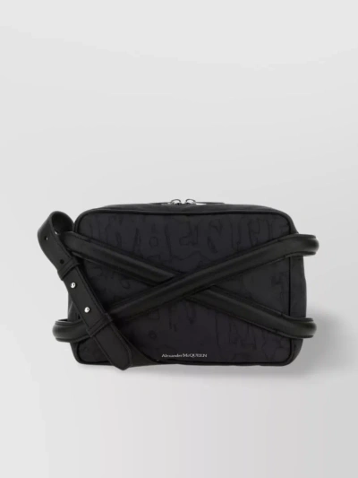 Alexander Mcqueen Crossbody Bag Nylon Leather Strap In Black