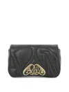 Alexander Mcqueen The Seal Mini Embellished Quilted Leather Shoulder Bag In Black