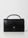 Alexander Mcqueen Alexander Mc Queen Skull Black Calf Leather Small Hand Bag In Black