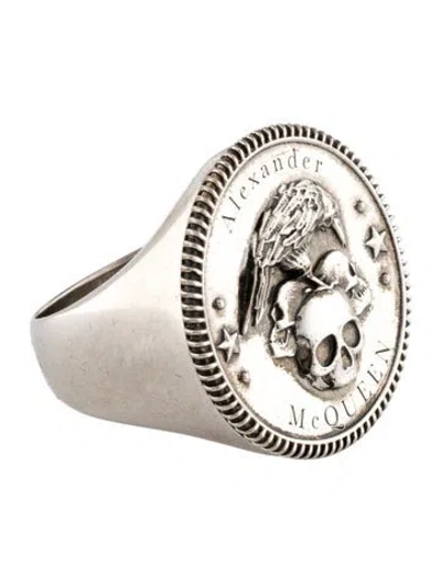 Pre-owned Alexander Mcqueen Crown & Skull Cocktail Ring In Multi