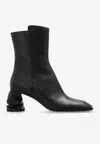 Alexander Mcqueen Crush 70 Leather Ankle Boots In Black