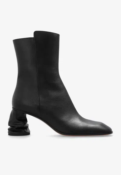 ALEXANDER MCQUEEN CRUSH 70 LEATHER ANKLE BOOTS