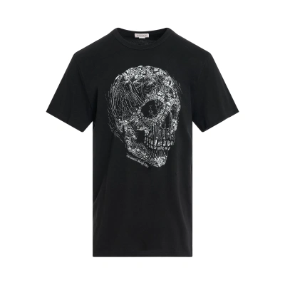Alexander Mcqueen Crystak Skull Print T-shirt In Black
