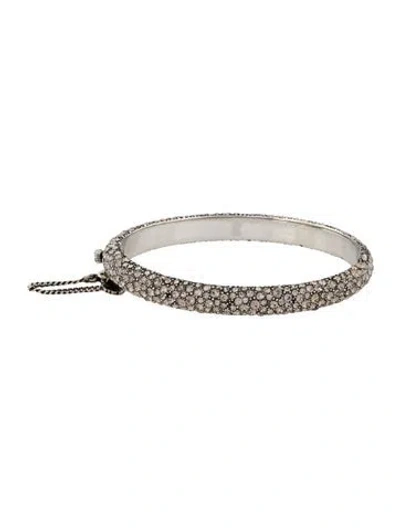 Pre-owned Alexander Mcqueen Crystal Bangle Bracelet, 6.75" In Multi