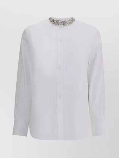 ALEXANDER MCQUEEN CRYSTAL COLLAR COTTON SHIRT
