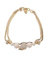 Alexander Mcqueen Crystal-embellished Bracelet In Gold