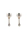 Alexander Mcqueen Crystal-embellished Draped Earrings In Yellow