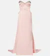 Alexander Mcqueen Crystal-embellished Duchess Satin Gown In Pink