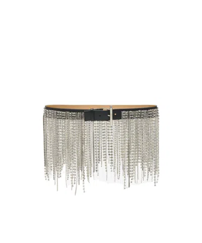 Alexander Mcqueen Crystal-embellished Leather Belt