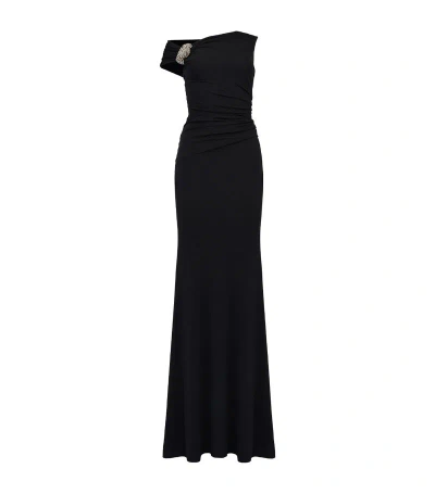 Alexander Mcqueen Crystal-embellished Maxi Dress In Black