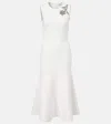 Alexander Mcqueen Mcqueen Banshee Embroidery A-line Midi Dress In White