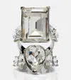 Alexander Mcqueen Crystal-embellished Ring In Metallic