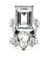 Alexander Mcqueen Crystal-embellished Ring In Silver