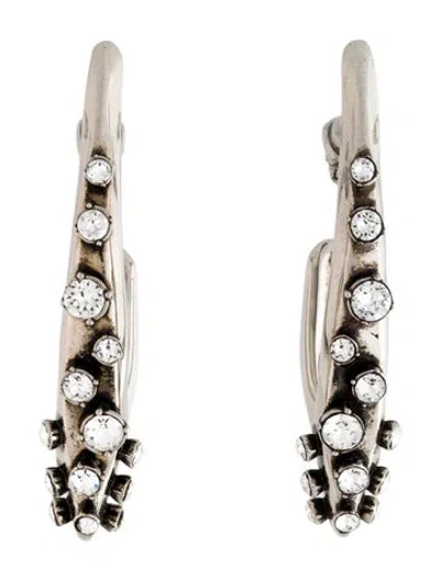Pre-owned Alexander Mcqueen Crystal Hoop Earrings In Multi