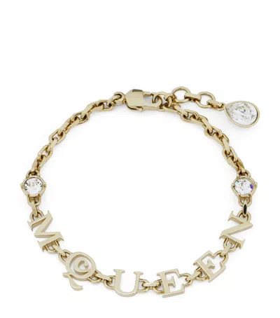 Alexander Mcqueen Crystal Logo Bracelet
