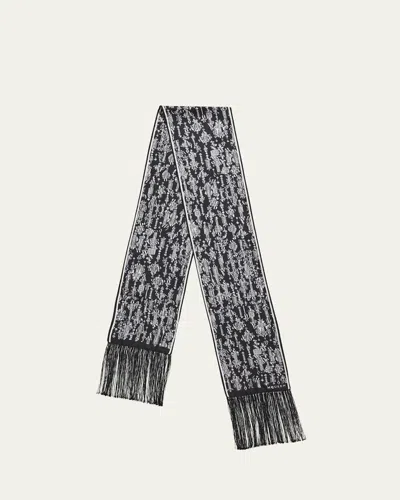 Alexander Mcqueen Crystal Mirror Silk Scarf In Black