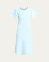 Alexander Mcqueen Crystal Neck Short-sleeve Knit Midi Dress