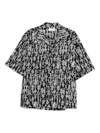 Alexander Mcqueen Crystal-pattern Short-sleeve Shirt In Black