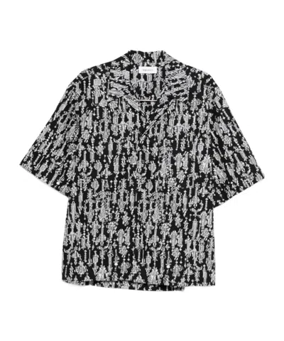 ALEXANDER MCQUEEN CRYSTAL-PATTERN SHORT-SLEEVE SHIRT