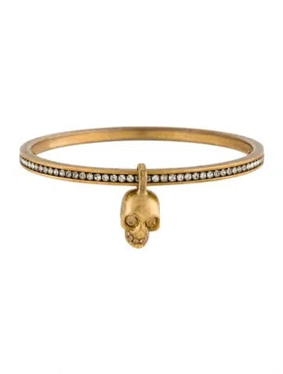 Pre-owned Alexander Mcqueen Crystal Skull Charm Bracelet, 8" In Multi