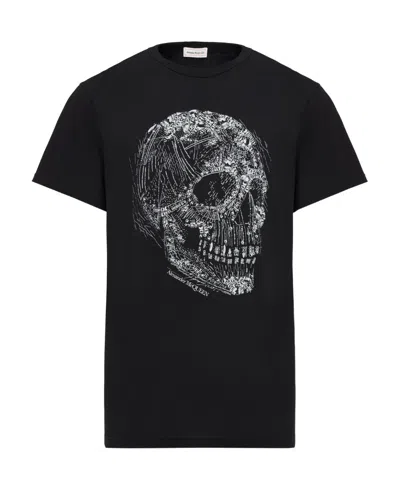 ALEXANDER MCQUEEN ALEXANDER MCQUEEN CRYSTAL SKULL CREWNECK T-SHIRT