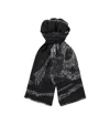 Alexander Mcqueen Crystal Skull-intarsia Scarf In Black