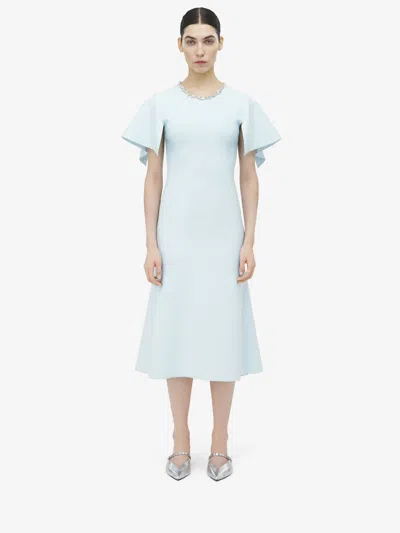 ALEXANDER MCQUEEN CRYSTAL STENCIL MIDI DRESS