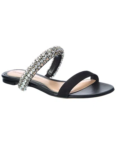 Alexander Mcqueen Crystal Suede Sandal In Black