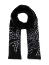 Alexander Mcqueen Crystal Sunflower Scarf In Black