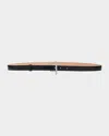 Alexander Mcqueen Crystal T-bar Leather Skinny Belt In Black