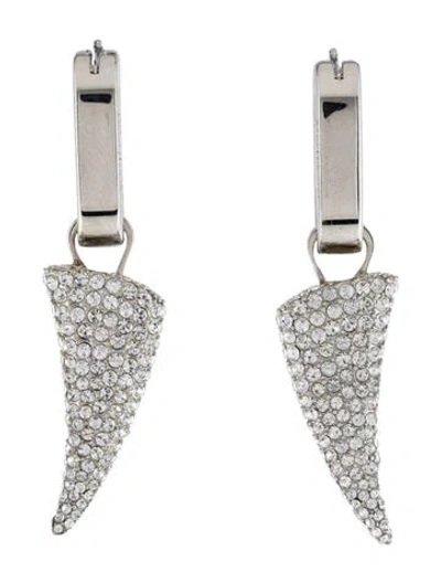 Pre-owned Alexander Mcqueen Crystal Tiger Claw Drop Earrings In Multi