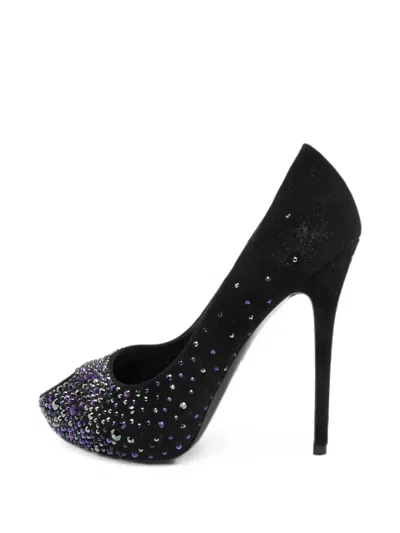 Pre-owned Alexander Mcqueen Crystal-embellished Pumps In Black