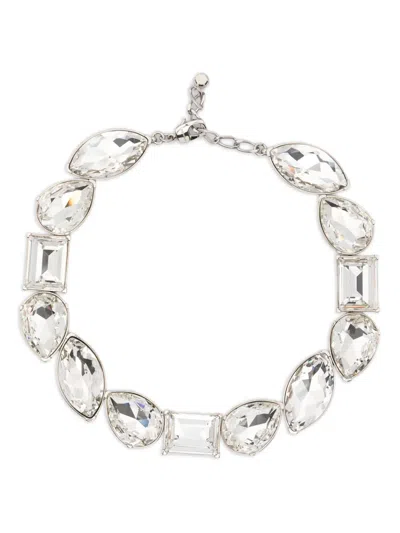 Alexander Mcqueen Crystals Cocktail Chocker Necklace In Silver