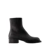 Alexander Mcqueen Cuban Stack Boot With 4.5 Cm Heel In Black