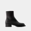 Alexander Mcqueen Cuban Stack Boot With 4.5 Cm Heel In Black