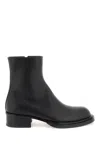 Alexander Mcqueen Cuban Stack Ankle Boots  Shoes Black In Black