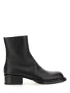 Alexander Mcqueen Cuban Stack Boot With 4.5 Cm Heel In Black