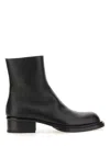 Alexander Mcqueen Cuban Stack Boot With 4.5 Cm Heel In Black