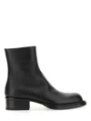 Alexander Mcqueen Cuban Stack Boot With 4.5 Cm Heel In Black