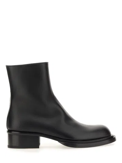 Alexander Mcqueen Cuban Stack Boot With 4.5 Cm Heel In Black
