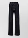 Alexander Mcqueen Cuffed Wide-leg Jeans With Selvedge Detailing In Black