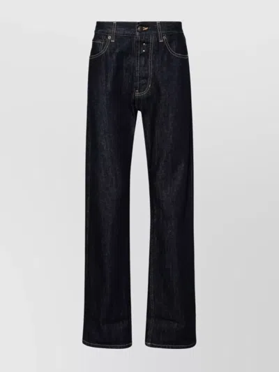 Alexander Mcqueen Cuffed Wide-leg Jeans With Selvedge Detailing In Black