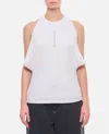 Alexander Mcqueen Ribbed Tank Top With Chain Closure In White