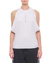 Alexander Mcqueen Ribbed Tank Top With Chain Closure In White